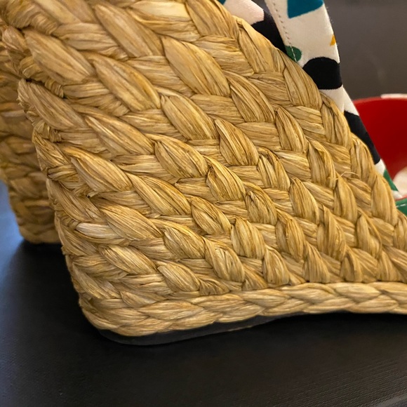 Saint Laurent Paloma Multi Colored Espadrille Wedge Sandals Size 39 - Picture 8 of 10